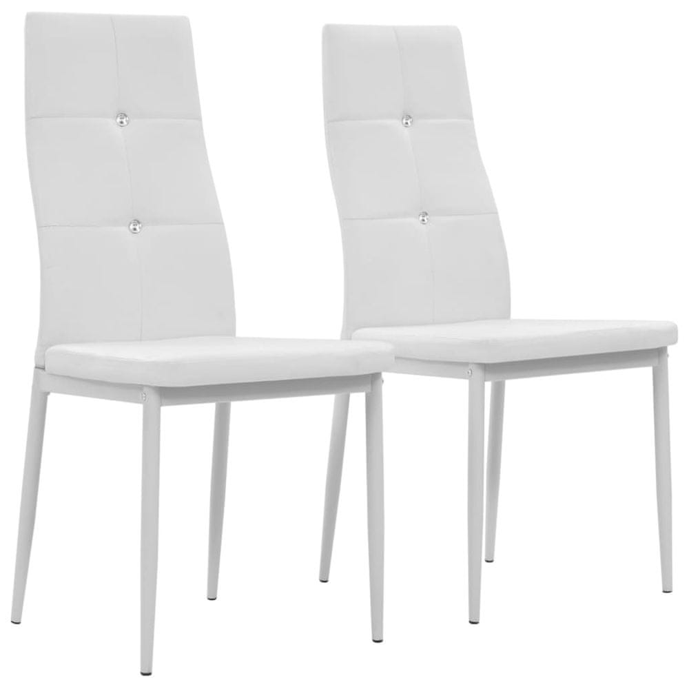 Vidaxl Jedálenské stoličky 2 ks, biele, umelá koža